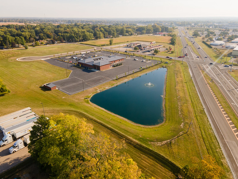 Aerial photograph of a residential development