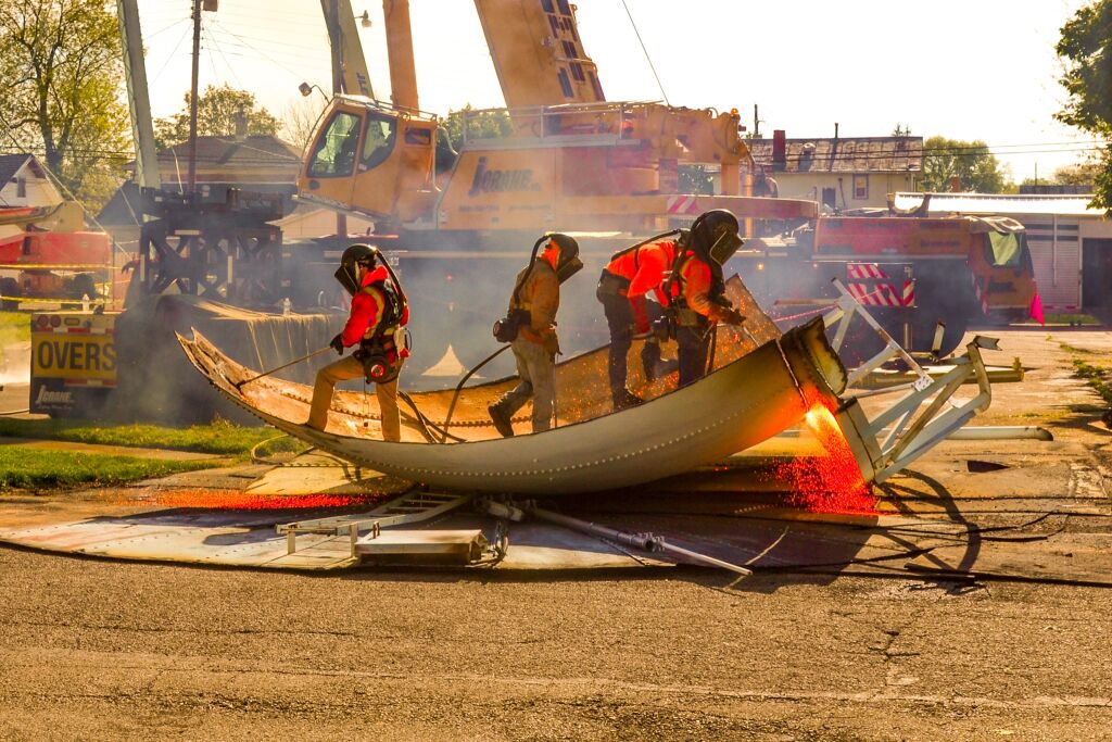 Water tower demolition documentation